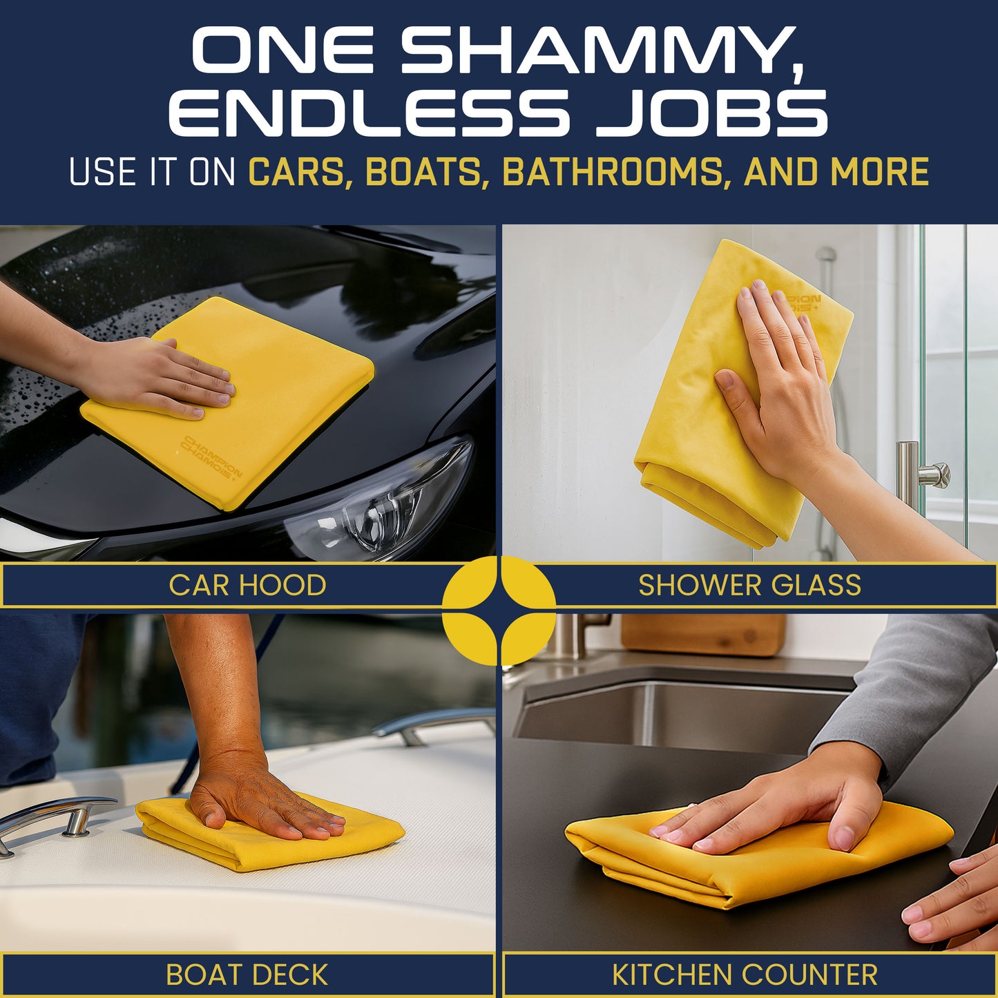Premium UltraAbsorb+ Shammy Towel for Cars, Boats, Home (26"x17") - Original