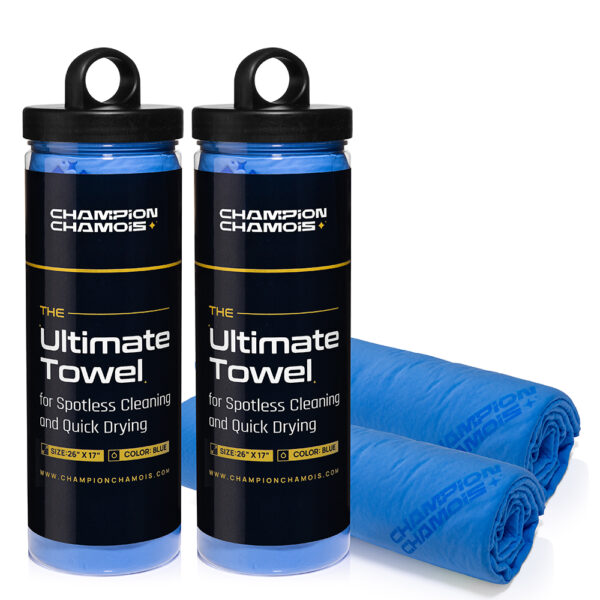 Champion Chamois UltraAbsorb+ Shammy Towel - Blue (2-Pack)